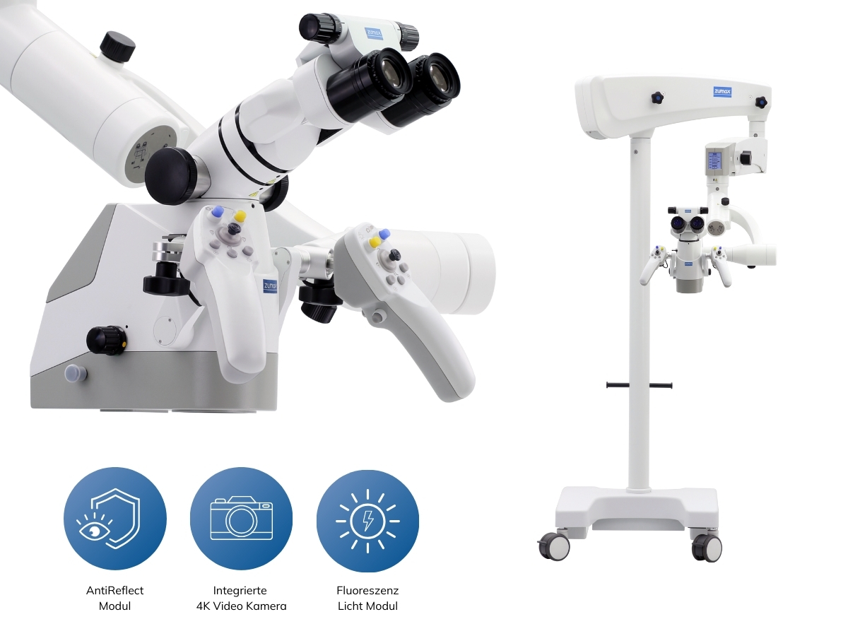 Mikroskop ElektroMag Pro (OMS3200 PRO) inkl. 4K Video Kamera, Anti Reflect Modul, Fluoreszenu Modul - Rollenstativ