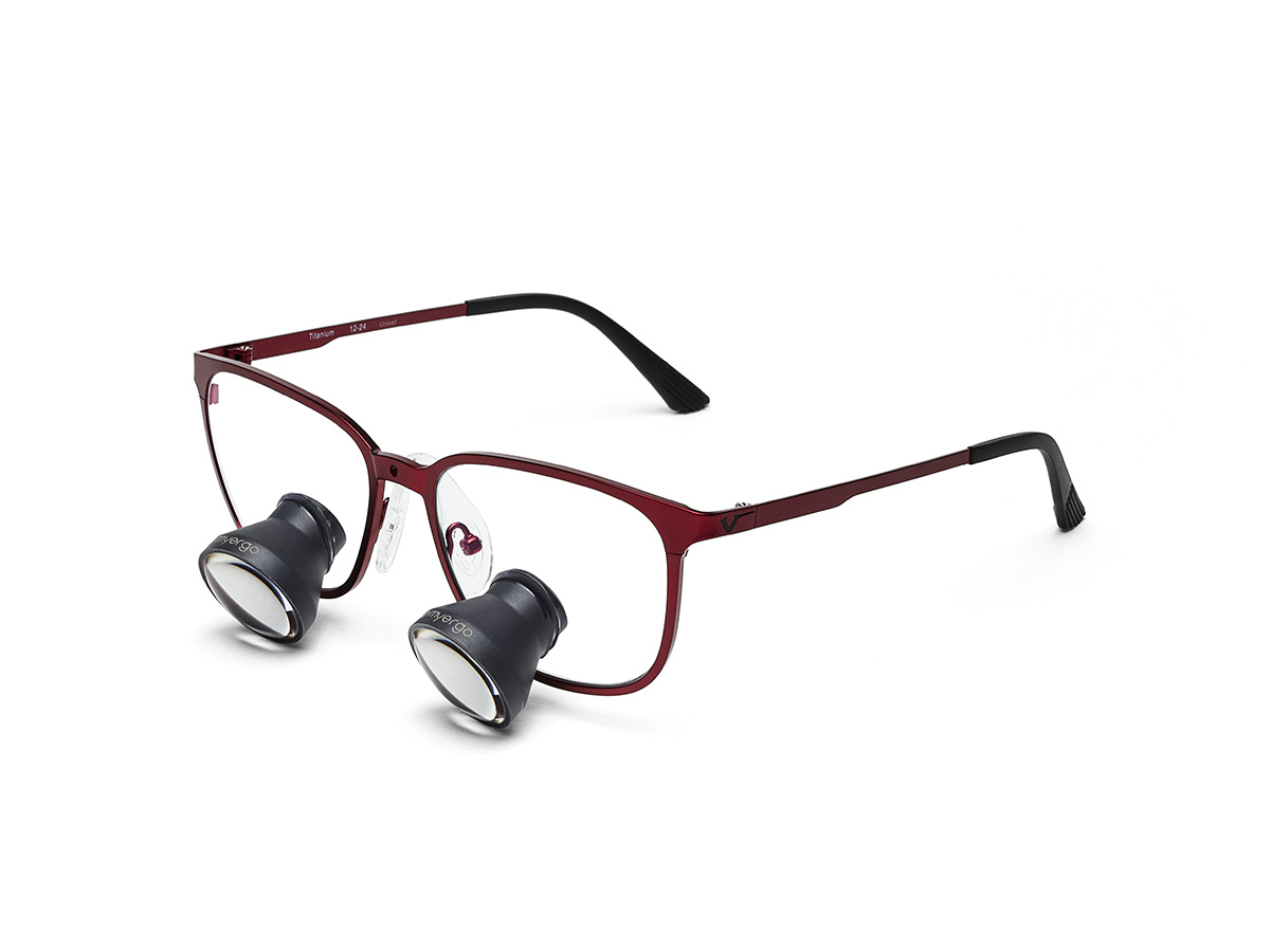 MyErgo Galilei TTL Lupe 2,5x350 mm REGENT (square) - burgunder