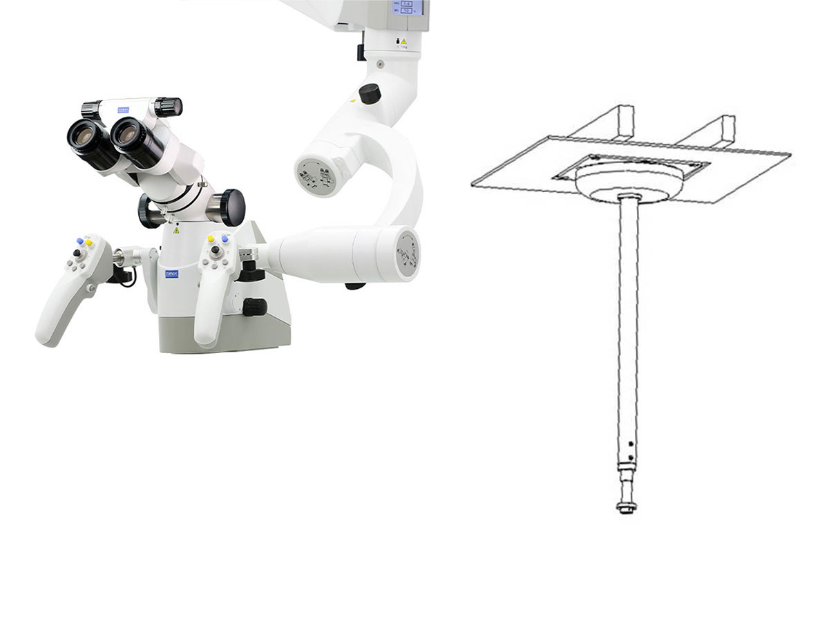 Mikroskop ElektroMag (OMS3200 R2) inkl. VarioDist, 180 deg inclinable binacular foldable Adapter - Deckenhalterung
